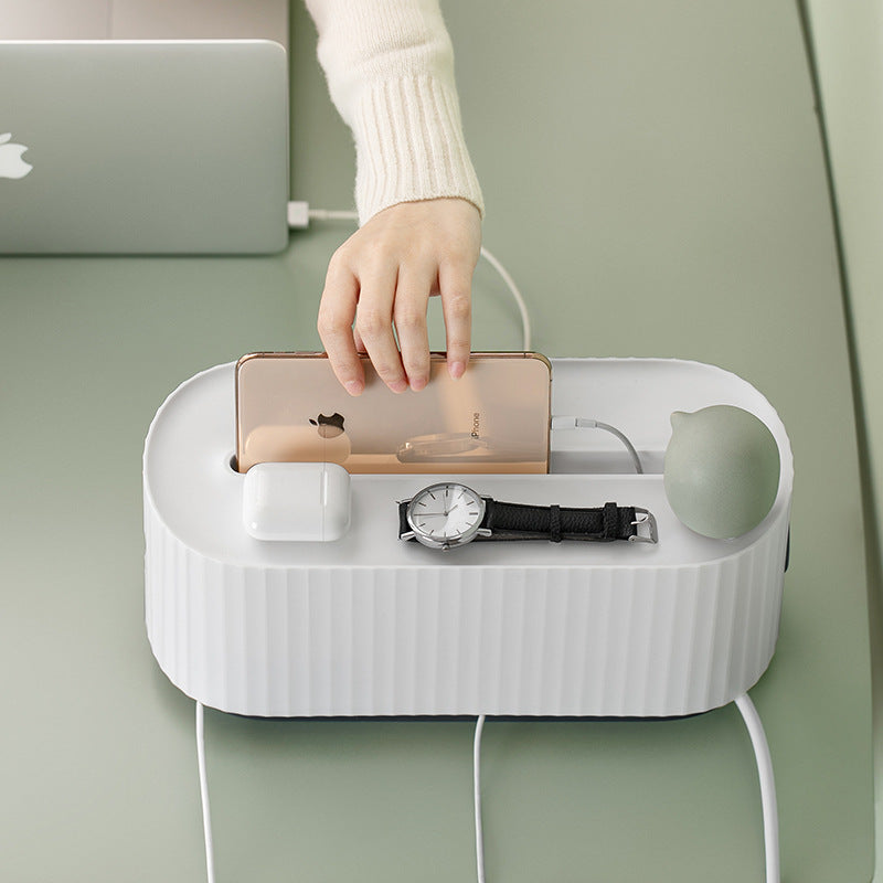 Power Strip Wire Case Cable Storage Box Anti Dust Charger Socket Organizer Network Line Storage Bin Charger Wire Management - Opxy Luxe