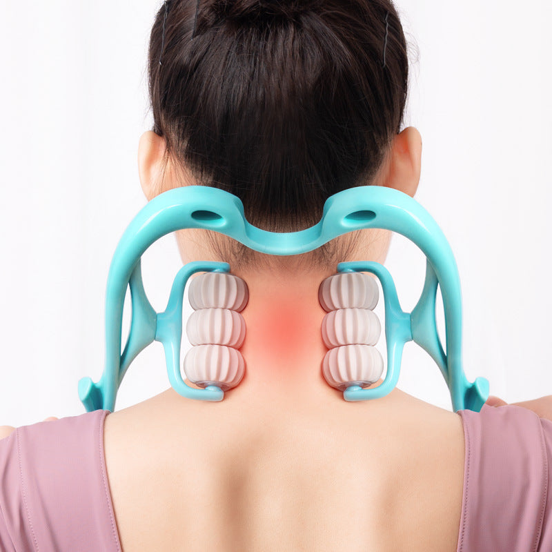 Multifunctional Manual Six-wheel Neck Massager Massage Relieve Roller Massage Tool - Opxy Luxe