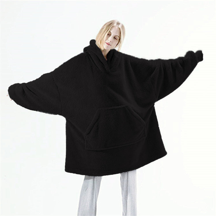 Hoodie Sweatshirt With Big Pocket Tops Sweater Comfortable Loose Double-Sided Fleece Thicker Wearable Blanket - Opxy Luxe