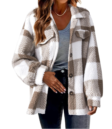 Lamb Fleece Jacket Button Fleece Jacket - Opxy Luxe
