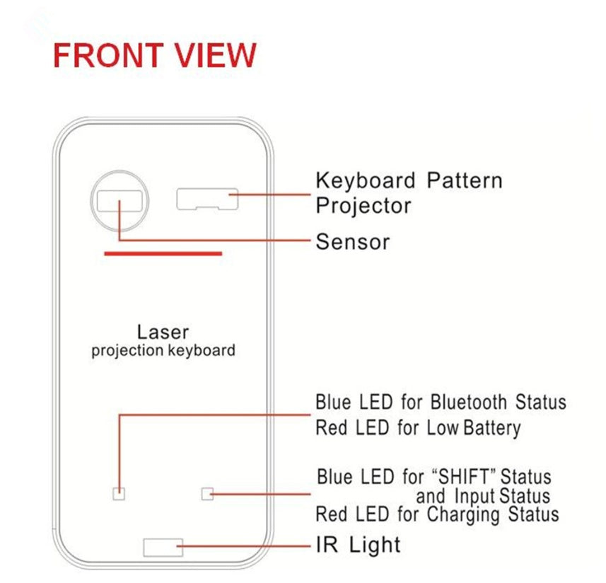 LEING FST Virtual Laser Keyboard Bluetooth Wireless Projector Phone Keyboard For Computer Pad Laptop With Mouse Function - Opxy Luxe