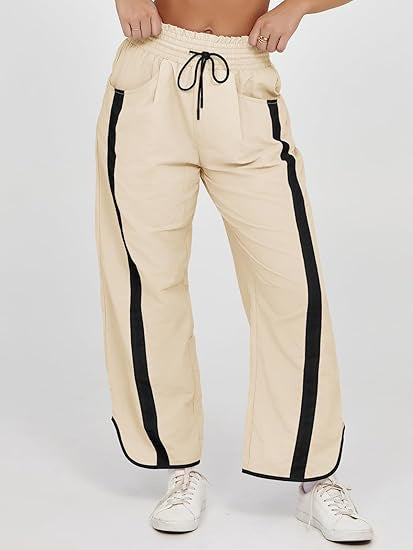 Women's Casual Loose Drawstring Bucket Pants - Comfortable Wide Leg Trousers for Daily Wear - Opxy Luxe
