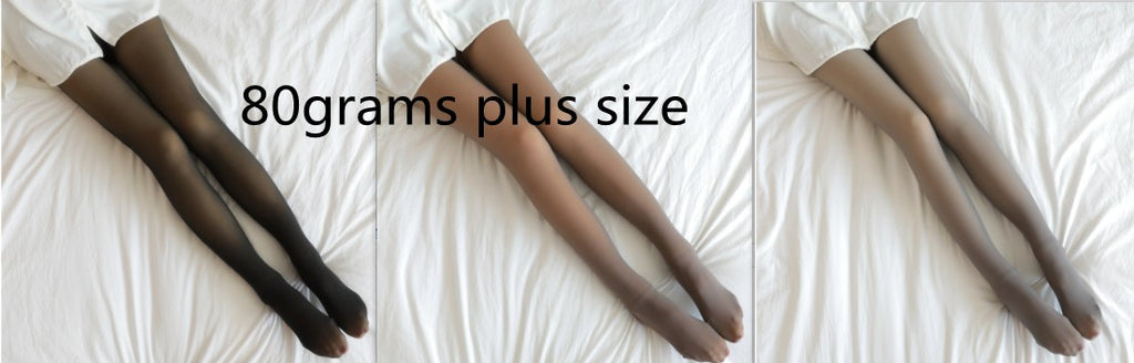 Fake Translucent Plus Size Leggings Fleece Lined Tights Fall And Winter Warm Fleece Pantyhose Women Fleece Lined Pantyhose Thermal Winter Tights - Opxy Luxe