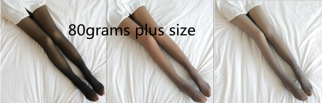 Fake Translucent Plus Size Leggings Fleece Lined Tights Fall And Winter Warm Fleece Pantyhose Women Fleece Lined Pantyhose Thermal Winter Tights - Opxy Luxe