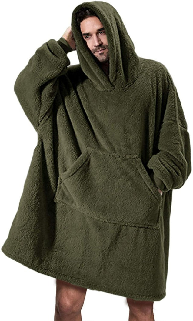 Hoodie Sweatshirt With Big Pocket Tops Sweater Comfortable Loose Double-Sided Fleece Thicker Wearable Blanket - Opxy Luxe
