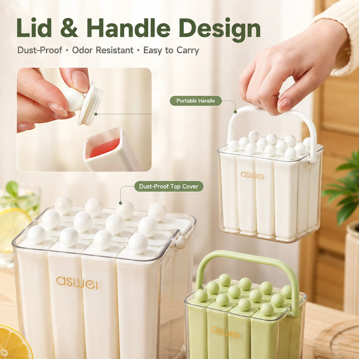 Ice Cube Tray Mold Food-grade Long Bar Ice Tray Frozen Ice Cream Molds For Freezer For Home Use Summer Refrigerator - Opxy Luxe