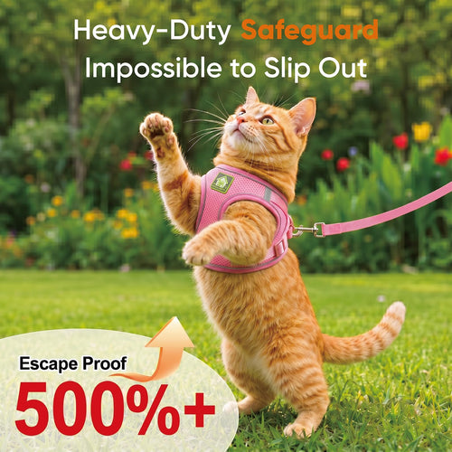 Cat Harness And Leash, Escape Proof Adjustable Vest Harness For Cats, Breathable Reflective Strip Soft Walking Vest For Small Medium Large Cats - Opxy Luxe