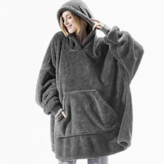 Hoodie Sweatshirt With Big Pocket Tops Sweater Comfortable Loose Double-Sided Fleece Thicker Wearable Blanket - Opxy Luxe