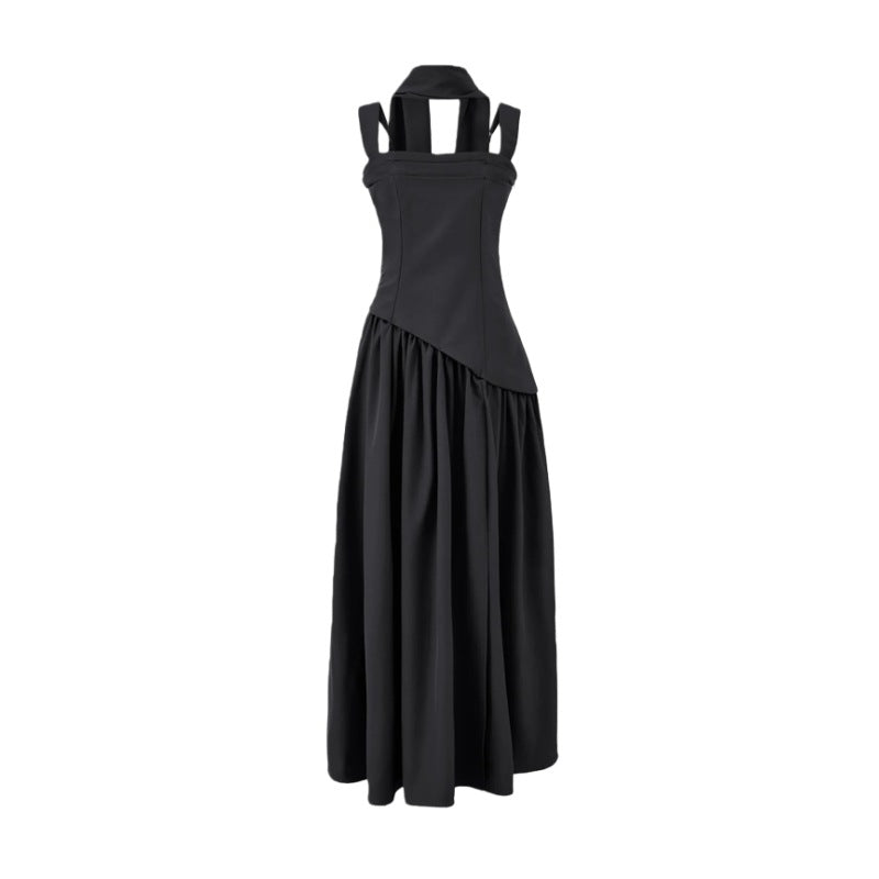 Elegant Olive Green Maxi Dress For Women Summer Flowy Long Dress With Scarf Birthday Party Beach Graduation Dress - Opxy Luxe