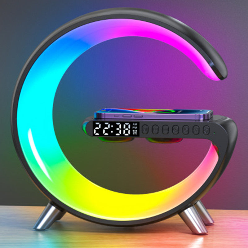 New Intelligent G Shaped LED Lamp Bluetooth Speake Wireless Charger Atmosphere Lamp App Control For Bedroom Home Decor - Opxy Luxe