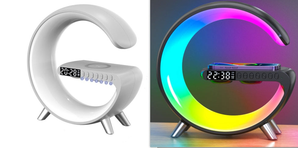 New Intelligent G Shaped LED Lamp Bluetooth Speake Wireless Charger Atmosphere Lamp App Control For Bedroom Home Decor - Opxy Luxe