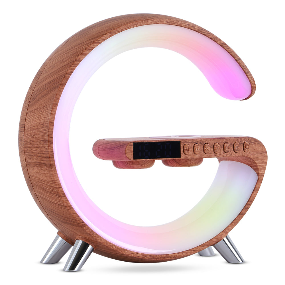 New Intelligent G Shaped LED Lamp Bluetooth Speake Wireless Charger Atmosphere Lamp App Control For Bedroom Home Decor - Opxy Luxe