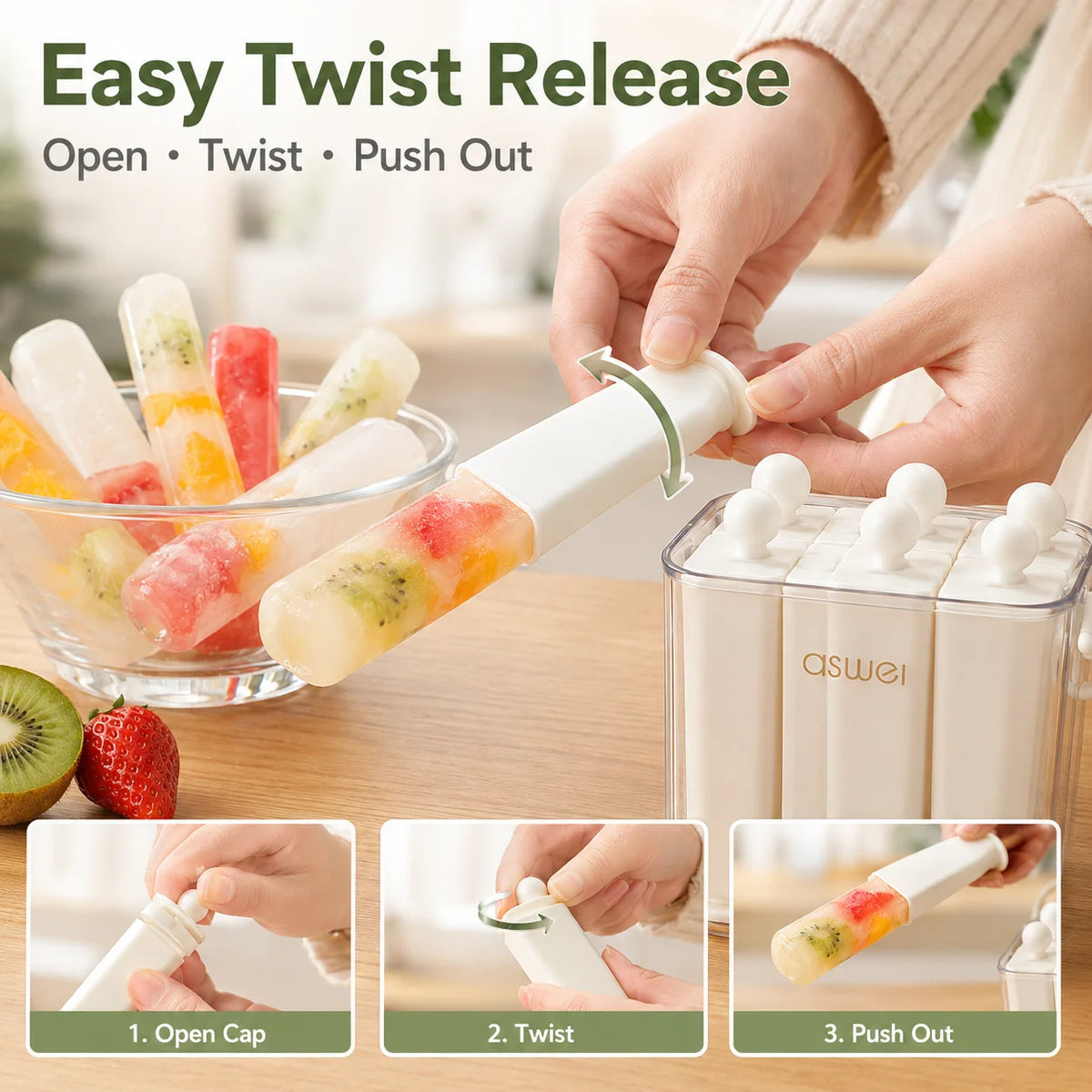 Ice Cube Tray Mold Food-grade Long Bar Ice Tray Frozen Ice Cream Molds For Freezer For Home Use Summer Refrigerator - Opxy Luxe