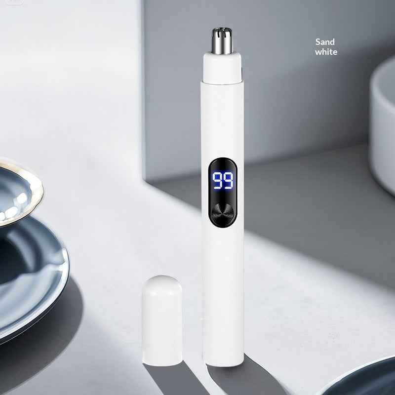 Rechargeable Electric Nose Hair Trimmer for Men - Portable Grooming Tool with Precision Blades