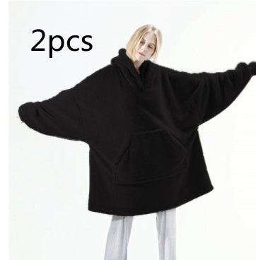 Hoodie Sweatshirt With Big Pocket Tops Sweater Comfortable Loose Double-Sided Fleece Thicker Wearable Blanket - Opxy Luxe