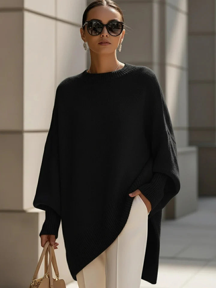 Women's Thick Knitted Pullover Sweater Loose Fit Round Neck Casual All-Match Top For Autumn Winter - Opxy Luxe