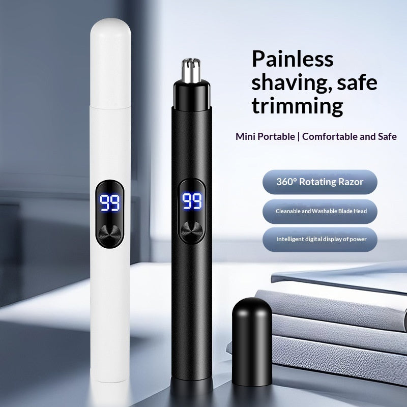 Rechargeable Electric Nose Hair Trimmer for Men - Portable Grooming Tool with Precision Blades - Opxy Luxe