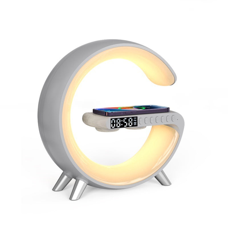 New Intelligent G Shaped LED Lamp Bluetooth Speake Wireless Charger Atmosphere Lamp App Control For Bedroom Home Decor - Opxy Luxe