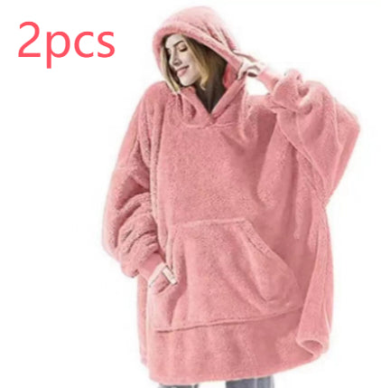 Hoodie Sweatshirt With Big Pocket Tops Sweater Comfortable Loose Double-Sided Fleece Thicker Wearable Blanket - Opxy Luxe