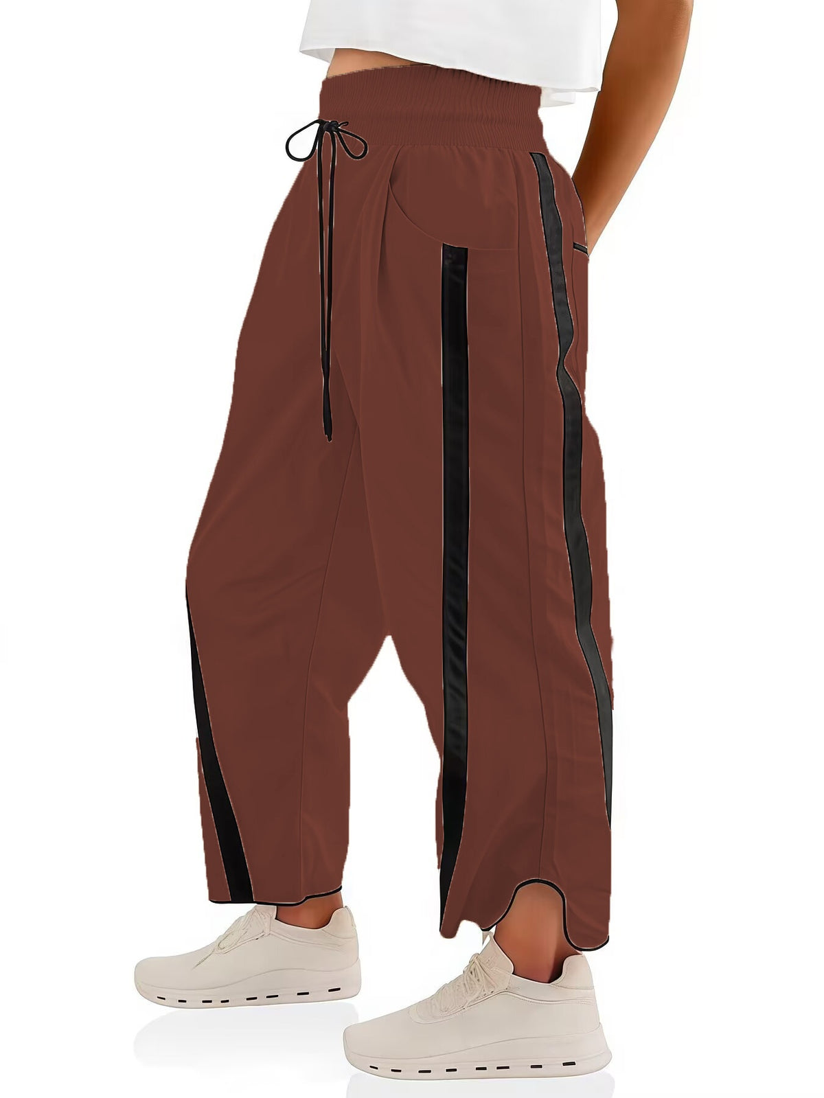 Women's Casual Loose Drawstring Bucket Pants - Comfortable Wide Leg Trousers for Daily Wear - Opxy Luxe