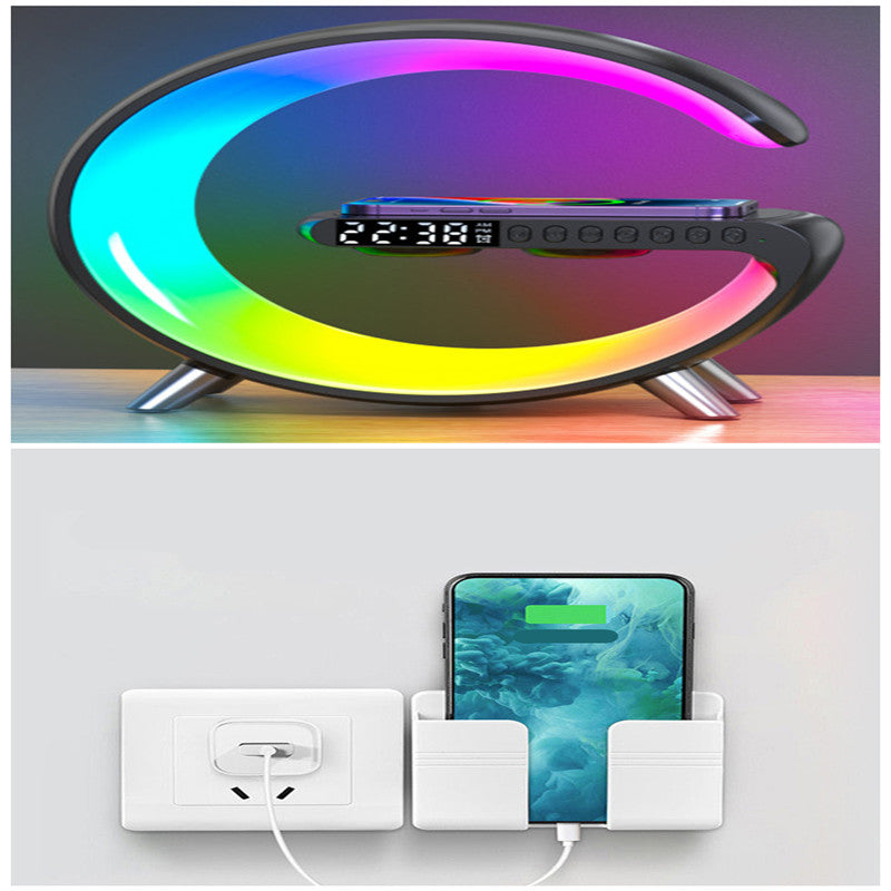 New Intelligent G Shaped LED Lamp Bluetooth Speake Wireless Charger Atmosphere Lamp App Control For Bedroom Home Decor - Opxy Luxe
