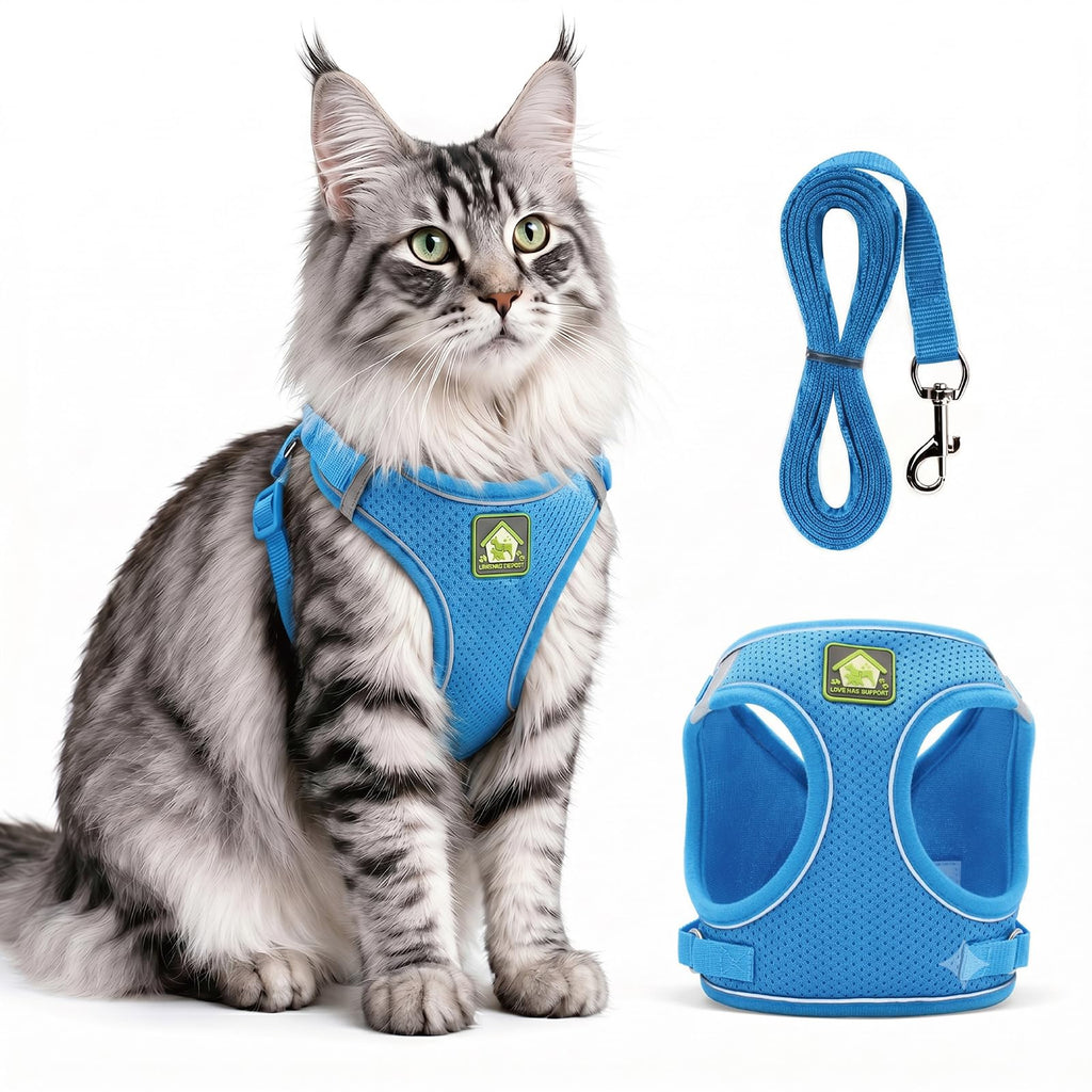 Cat Harness And Leash, Escape Proof Adjustable Vest Harness For Cats, Breathable Reflective Strip Soft Walking Vest For Small Medium Large Cats - Opxy Luxe