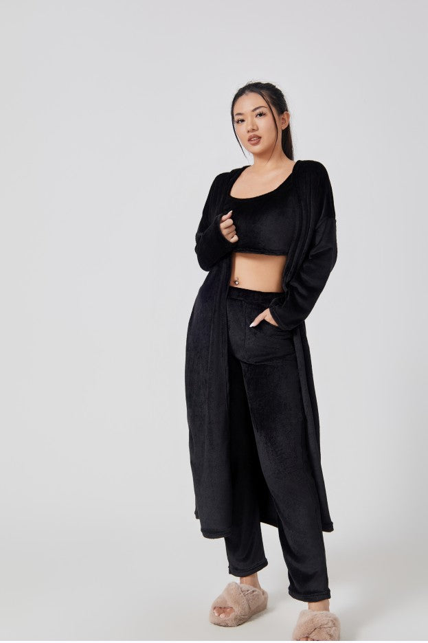 Cozy Pajama Set, 3 Piece Lounge Set, Cute Loungewear, Warm Suit Sets, Matching Set, Lounge Set, 3 Piece Pant Sets, Women Winter Dress - Opxy Luxe