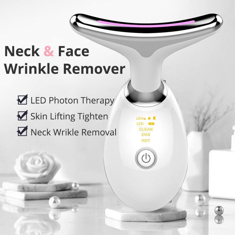 EMS Thermal Neck Lifting And Tighten Massager Electric Microcurrent Wrinkle Remover - Opxy Luxe