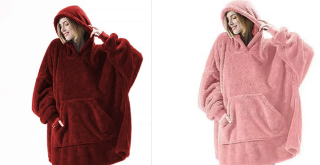 Hoodie Sweatshirt With Big Pocket Tops Sweater Comfortable Loose Double-Sided Fleece Thicker Wearable Blanket - Opxy Luxe