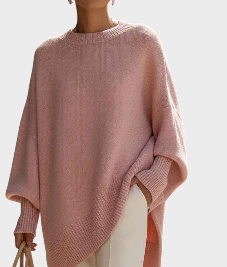 Women's Thick Knitted Pullover Sweater Loose Fit Round Neck Casual All-Match Top For Autumn Winter