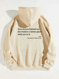 Dear Person Behind Me,the World Is A Better Place,with You In It,love,the Person In Front Of You,Women's Plush Letter Printed Kangaroo Pocket Drawstring Printed Hoodie Unisex Trendy Hoodies - Opxy Luxe