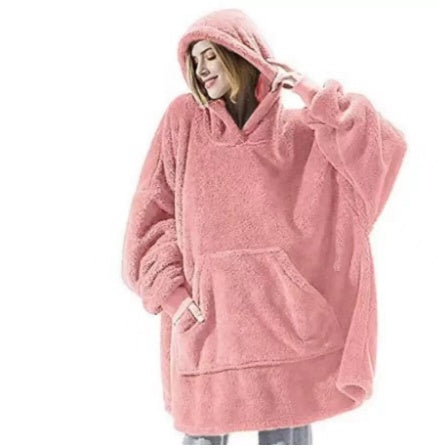 Hoodie Sweatshirt With Big Pocket Tops Sweater Comfortable Loose Double-Sided Fleece Thicker Wearable Blanket - Opxy Luxe