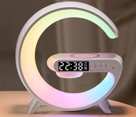 New Intelligent G Shaped LED Lamp Bluetooth Speake Wireless Charger Atmosphere Lamp App Control For Bedroom Home Decor - Opxy Luxe