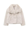 Winter Plush Coat Fashion Warm Thicken Fluffy Lapel Jacket Outwear Casual Long Sleeve Tops Womens Clothing - Opxy Luxe