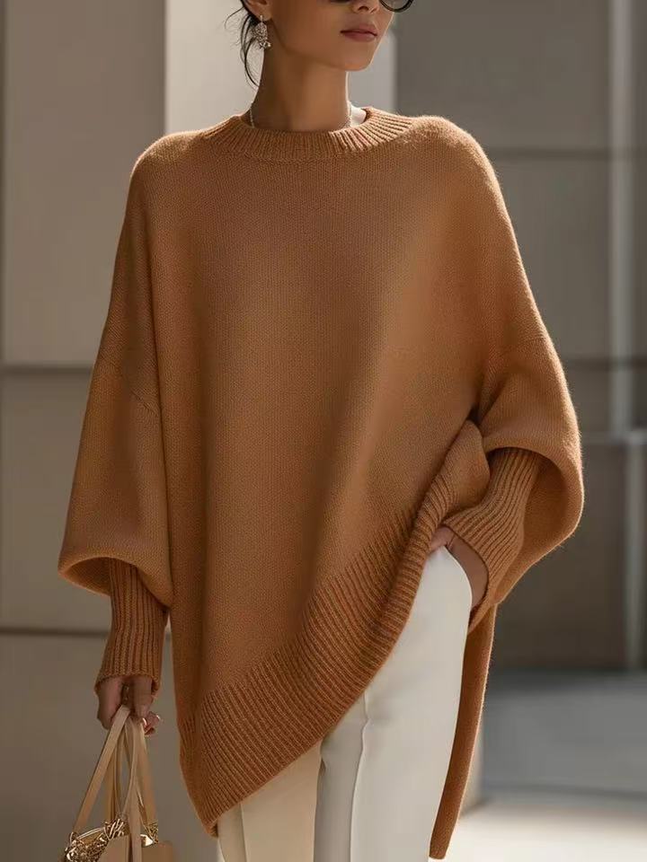 Women's Thick Knitted Pullover Sweater Loose Fit Round Neck Casual All-Match Top For Autumn Winter - Opxy Luxe