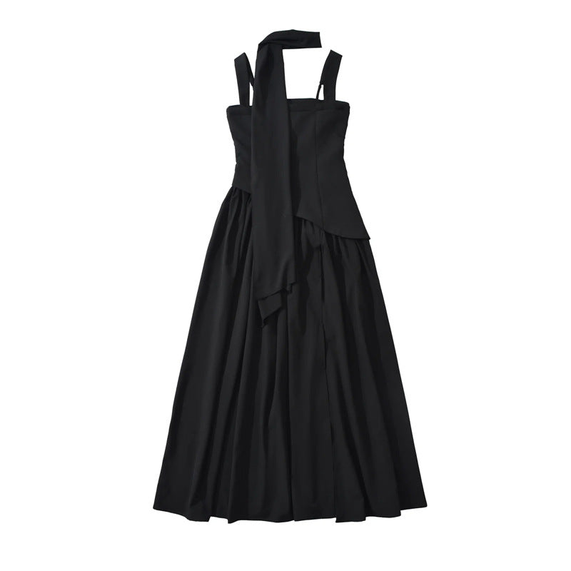Elegant Olive Green Maxi Dress For Women Summer Flowy Long Dress With Scarf Birthday Party Beach Graduation Dress - Opxy Luxe