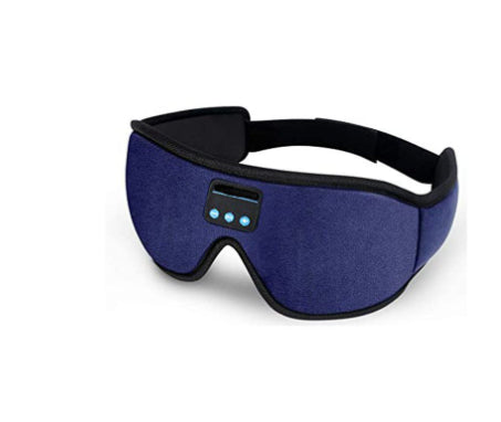 Wireless Bluetooth Stereo Music Eye Mask - Blackout Sleep Mask with Built-in Speakers for Side Sleepers Travel Relaxation - Opxy Luxe