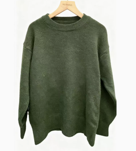 Women's Thick Knitted Pullover Sweater Loose Fit Round Neck Casual All-Match Top For Autumn Winter - Opxy Luxe