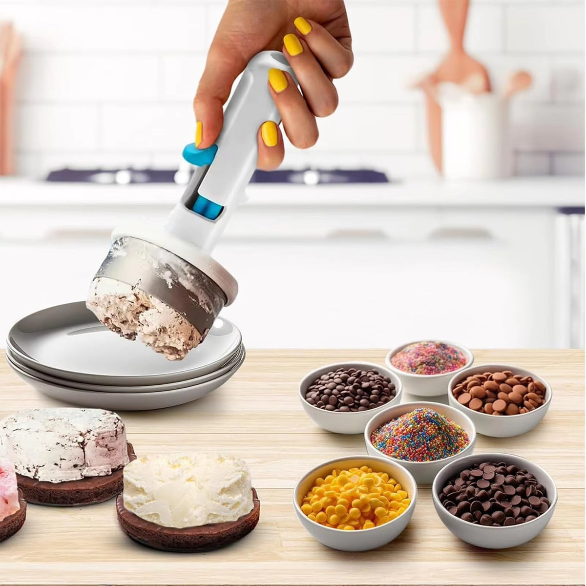 Ice-cream Spoon Maker Ice Cream Sandwich Rotating Spoon DIY Ice Cream Making - Opxy Luxe