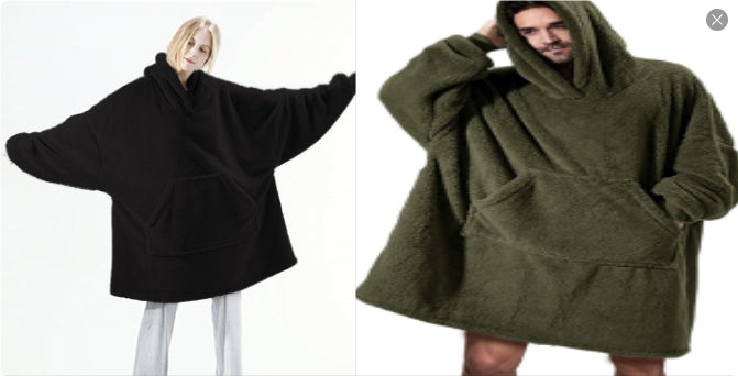Hoodie Sweatshirt With Big Pocket Tops Sweater Comfortable Loose Double-Sided Fleece Thicker Wearable Blanket - Opxy Luxe