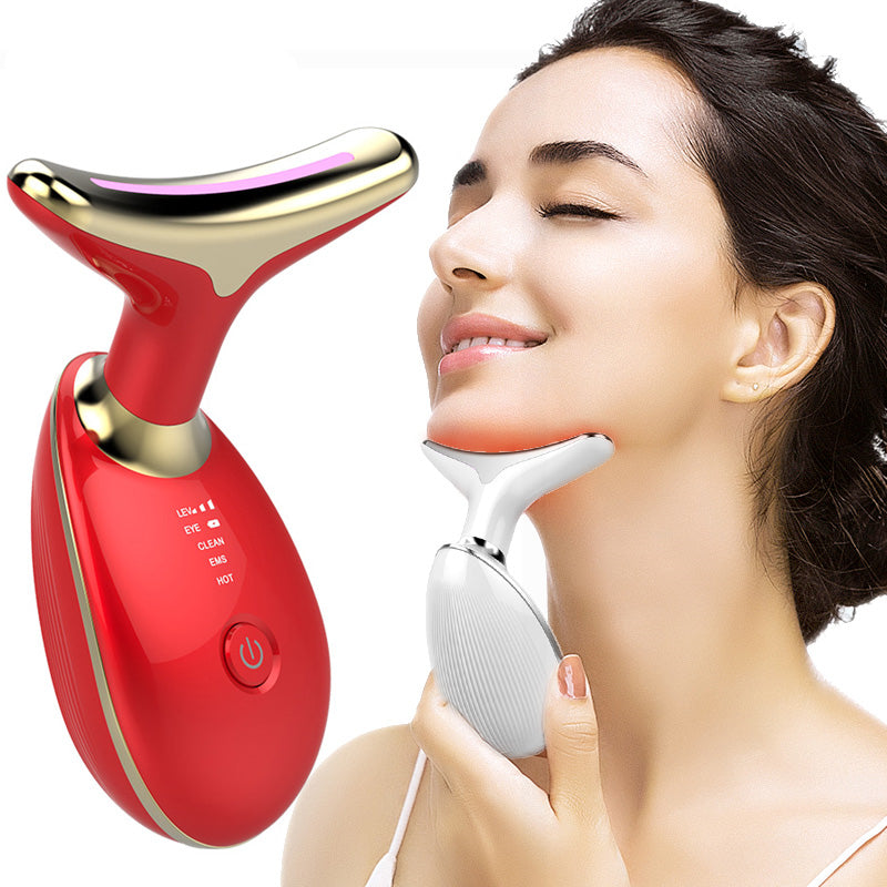EMS Thermal Neck Lifting And Tighten Massager Electric Microcurrent Wrinkle Remover - Opxy Luxe