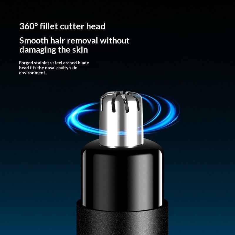 Rechargeable Electric Nose Hair Trimmer for Men - Portable Grooming Tool with Precision Blades